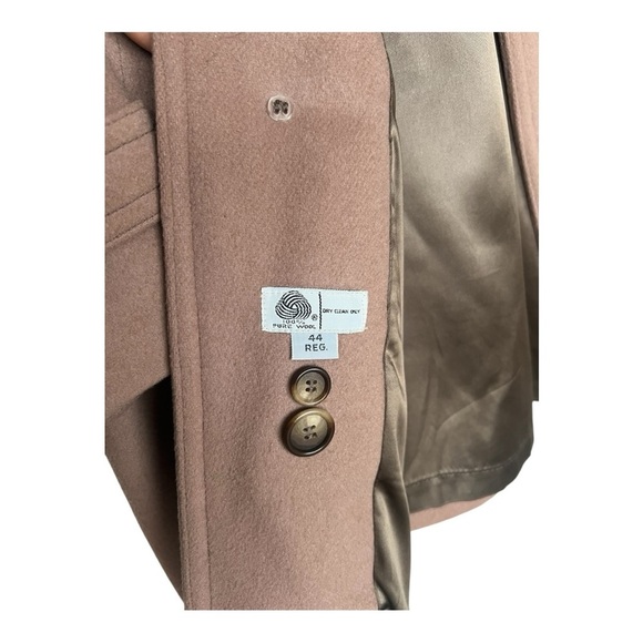 London Fog Vintage Mens Brown Wool Single Breasted Coat Size 44 - Picture 14 of 14